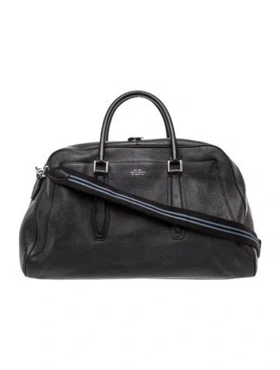 Pre-owned Smythson Leather Weekender Bag In Black