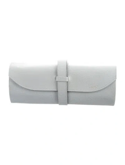 Pre-owned Smythson Leather Wrap Pouch In Blue