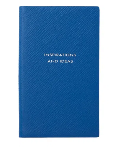 Smythson Leather-cover Notebook (14cm X 9cm) In Blue