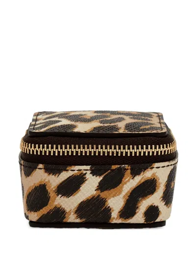 Smythson Leopard-print Leather Trinket Case In Multi