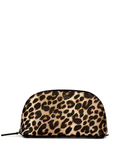 Smythson Leopard-print Make Up Bag In Multi