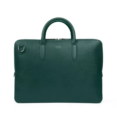 Smythson Lightweight Large Briefcase In Panama In Forest