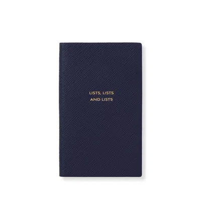 Smythson Lists, Lists And Lists Panama Notebook In Navy