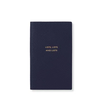 Smythson Lists, Lists And Lists Panama Notebook In Navy