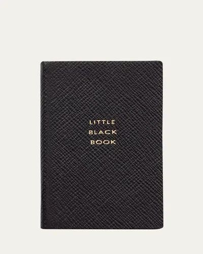 Smythson Little Black Book Wafer Fashion Address Book In Panama Leather