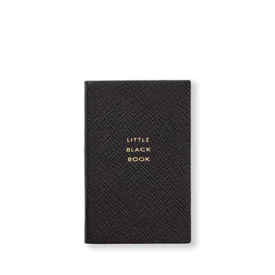 Smythson Little Black Telephone And Address Wafer Book In Panama