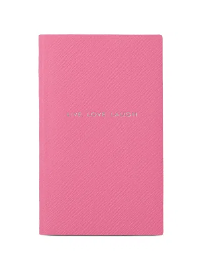 Smythson Live Love Laugh Notebook In Pink