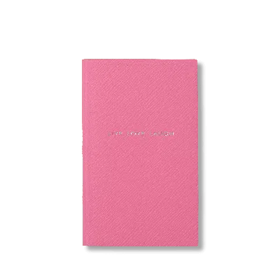 Smythson Live Love Laugh Panama Notebook In Flamingo
