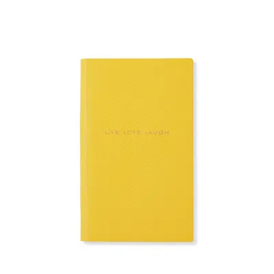 Smythson Live Love Laugh Panama Notebook In Yellow