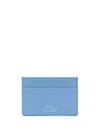 Smythson Panama Croc-embossed Leather Cardholder In Blue