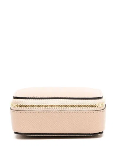 Smythson Logo-stamp Zip Box In Neutrals