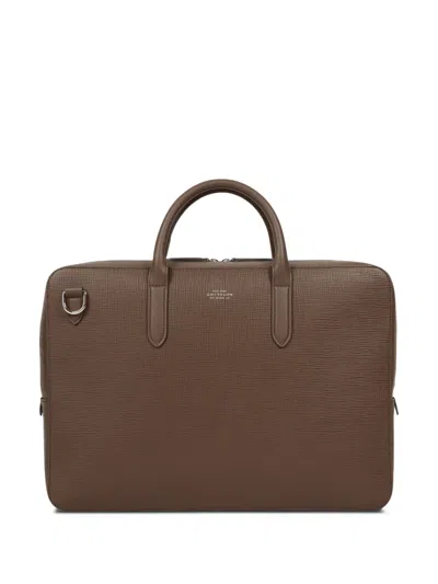 Smythson Ludlow Briefcase In Brown