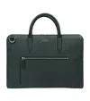 Smythson Ludlow Calf Leather Ultra Slim Briefcase In Green