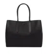 Smythson Day Tote With Zip In Ludlow In Black