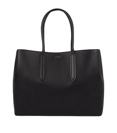 Smythson Womens Black Ludlow Small Day Leather Tote Bag