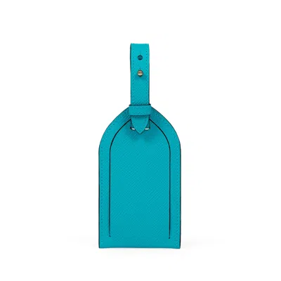 Smythson Luggage Tag In Panama In Blue