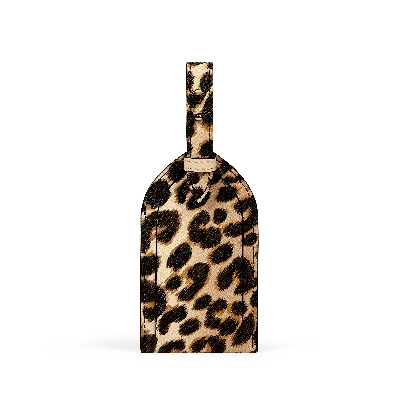 Smythson Luggage Tag In Panama In Leopard