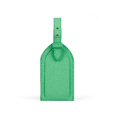 Smythson Luggage Tag In Panama In Shamrock