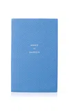 Smythson Make It Happen Leather Notebook In Blue
