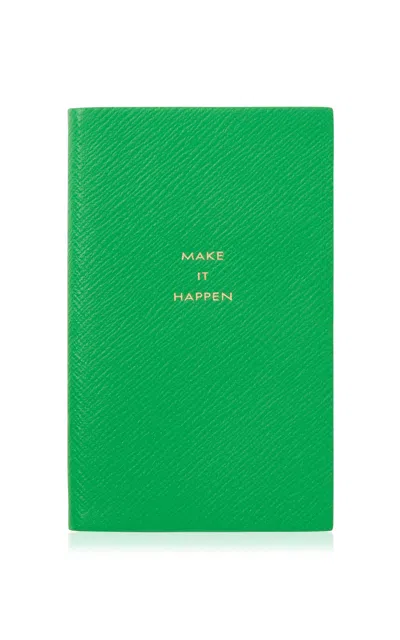 Smythson Make It Happen Leather Notebook In Green