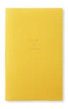 Smythson Make It Happen Panama Leather Notebook In Yellow