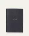 Smythson Make It Happen Panama Leather Pocket Notebook, Navy In Blue