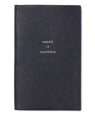 Smythson Make It Happen Panama Notebook In Blue