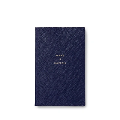 Smythson Make It Happen Panama Notebook In Blue