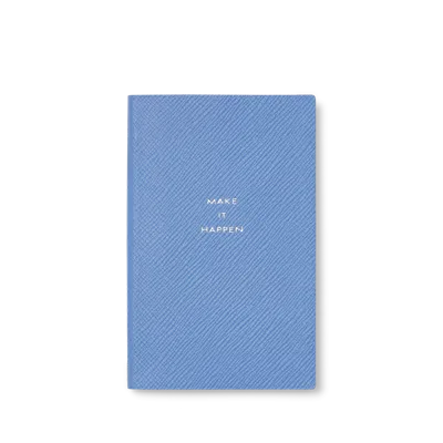 Smythson Make It Happen Panama Notebook In Nile Blue