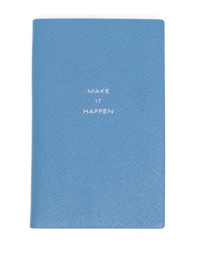 Smythson Make It Happen Panama Notebook In Nile Blue