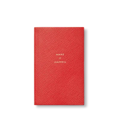 Smythson Make It Happen Panama Notebook In Scarlet Red