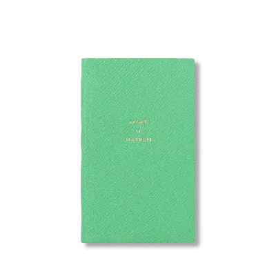 Smythson Make It Happen Panama Notebook In Shamrock