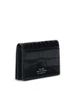 Smythson Mara Croc-effect Card Case In Black