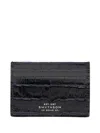 Smythson Flat Card Holder In Mara In Blue