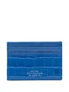 Smythson Mara Flat Cardholder In Blue