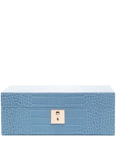 Smythson Mara Jewellery Box In Blue