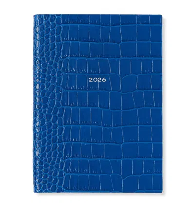 Smythson Mara Leather 2026 Soho Planner In Blue