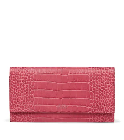 Smythson Mara Leather Marshall Travel Wallet In Pink