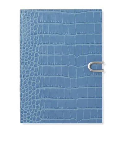 Smythson Mara Leather Soho A5 2024 Diary In Blue