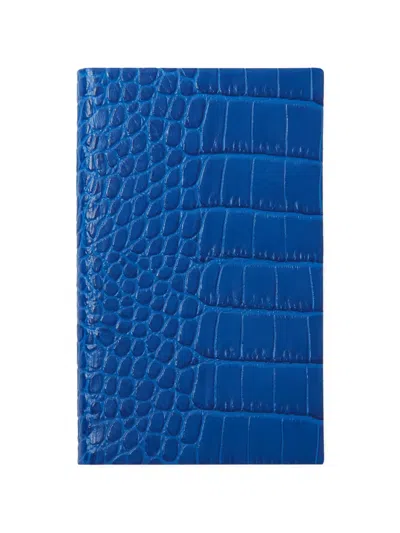 Smythson Mara Panama Notebook In Blue