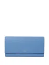 Smythson Marshall Leather Travel Wallet In Blue