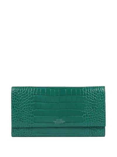 Smythson Marshall Mara Travel Wallet In Green