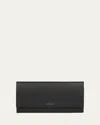 Smythson Marshall Panama Leather Travel Wallet In Black