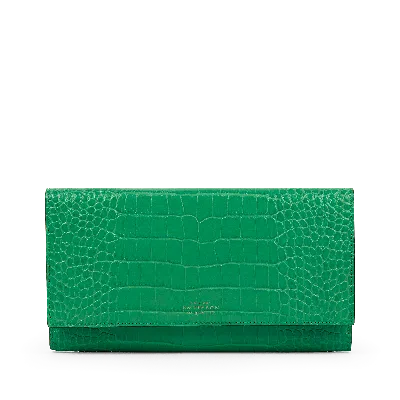 Smythson Marshall Travel Wallet In Mara In Green