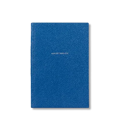 Smythson Masterpiece Chelsea Notebook In Panama In Cerulean