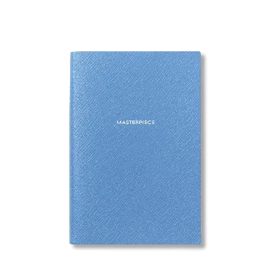 Smythson Masterpiece Chelsea Notebook In Panama In Nile Blue