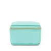 Smythson Medium Square Trinket Case In Panama In Bright Aqua