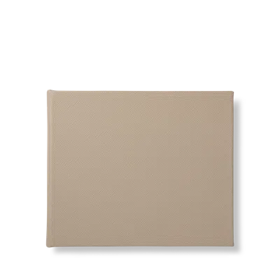 Smythson Medium Visitor Book In Panama In Sandstone