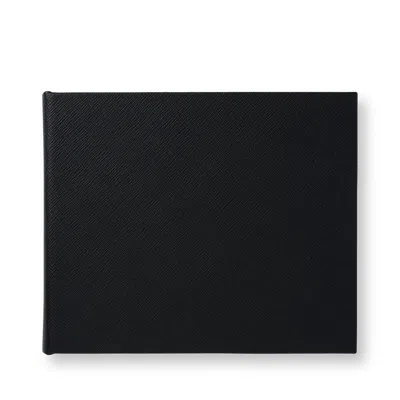 Smythson Medium Visitors Book In Panama In Black