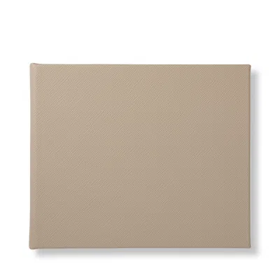 Smythson Medium Visitors Book In Panama In Sandstone
